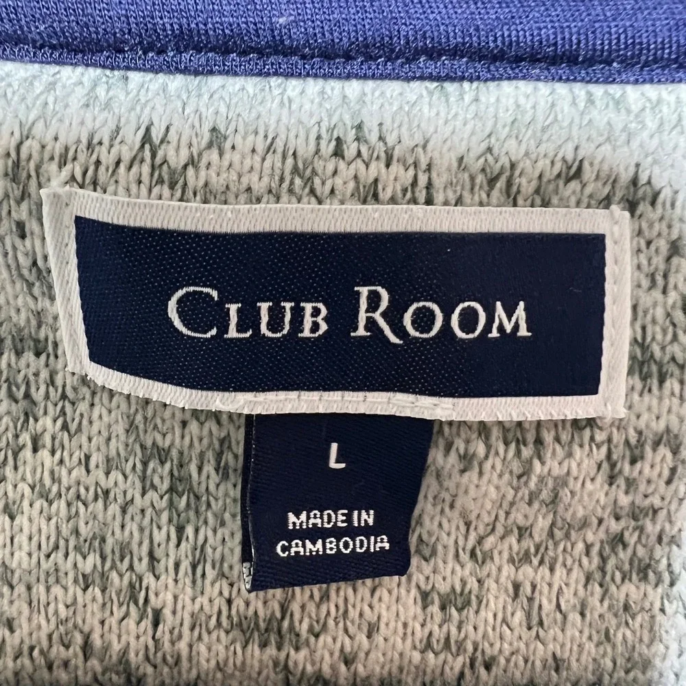 Club Room Mens Fleece‎ Vest Large Grey Sweater Full Zip Heathered L Pockets